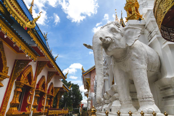 istock beautiful white elephant sculpture at thai temple 972155628