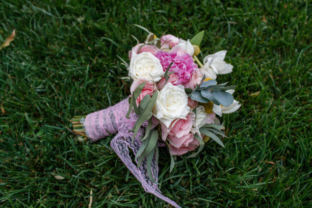 istock Wedding bouquet on lawn 972158086