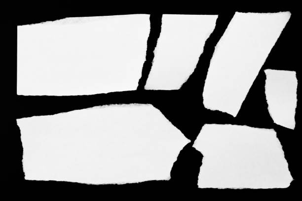 istock white torn paper on black background. collection paper rip 972162644
