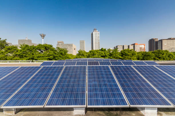 istock Solar and modern city skyline 972170898