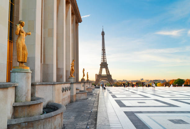 istock eiffel tour and from Trocadero, Paris 972174138