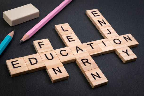 istock Education word with pencil and eraser on black background. 972179604