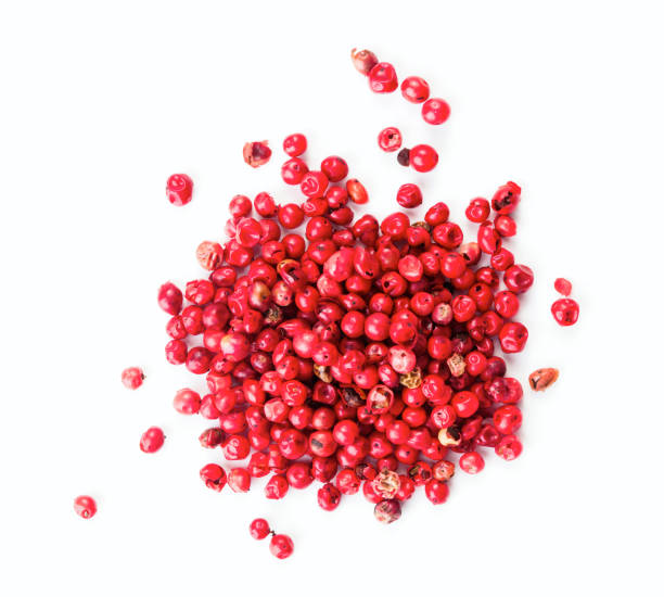 grãos de pimenta rosa - pink peppercorn - fotografias e filmes do acervo