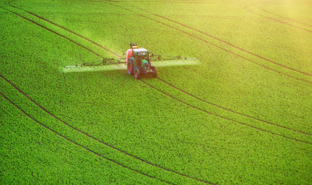 istock Farm machinery spraying insecticide 972187786