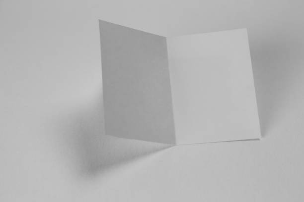 istock Blank portrait A4. brochure magazine isolated on gray, changeable background / white paper isolated on white wall. 972190210