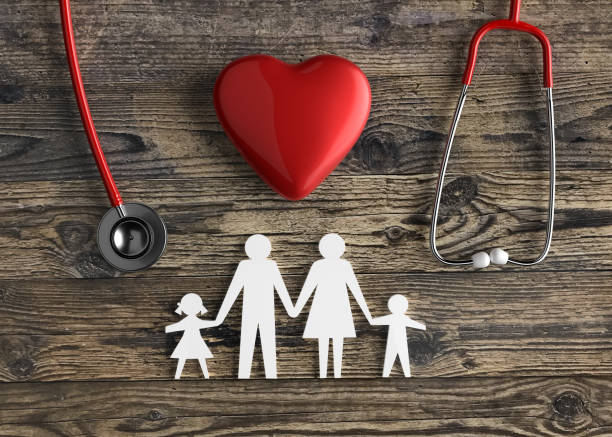 istock Healthcare insurance background red heart shape 972193270