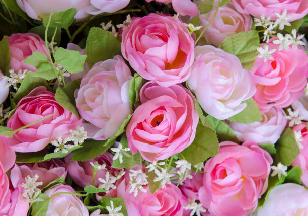 istock wedding bouquet with rose bush, Ranunculus asiaticus as a background 972193502