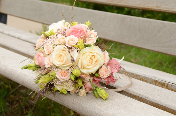 wedding flowers bouquet stock photo