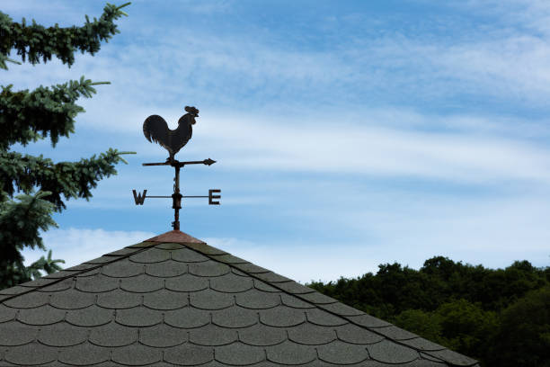 A weather vane, wind vane, or weathercock is an instrument for showing the direction of the wind. It is typically used as an architectural ornament to the highest point of a building.