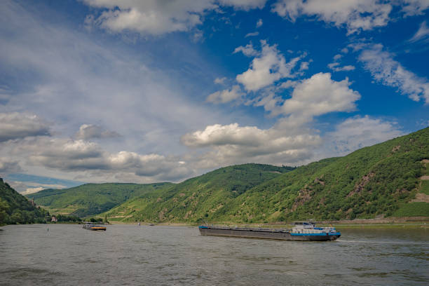 istock Passenger ship on the river Rhine in Hessen, Germany. 972223598