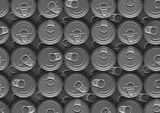 Round, scratched and golden jar lids placed one on each other background