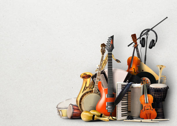 Musical instruments stock photo
