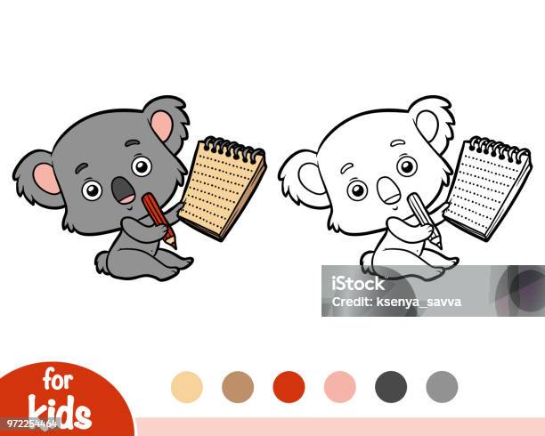 Coloring Book Koala Stock Illustration - Download Image Now - Animal, Australia, Bear