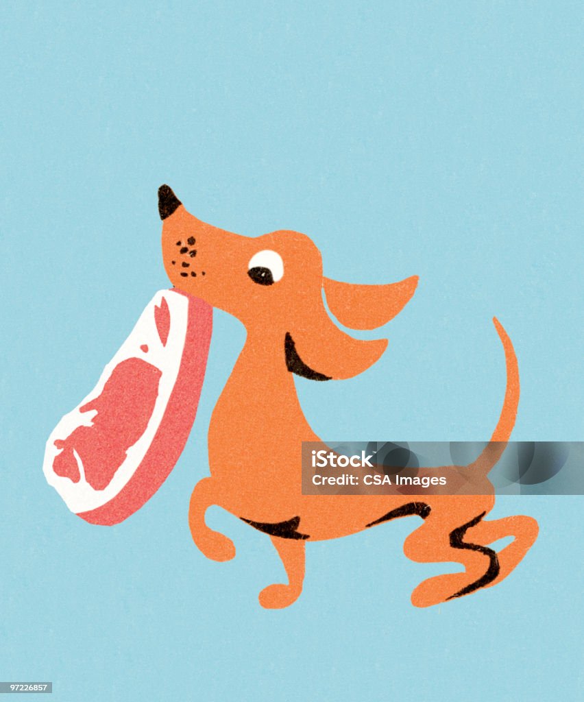 Cão com filé - Ilustração de Basset Alemão royalty-free