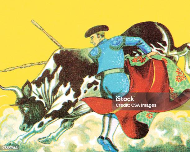 Бой Быков — стоковая векторная графика и другие изображения на тему Матадор - Матадор, Бой быков, Бык - животное