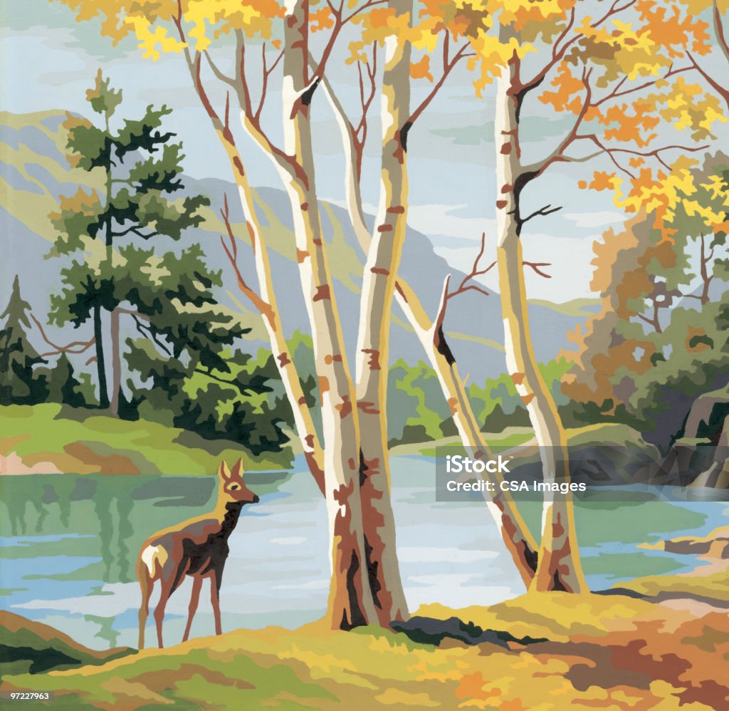 Deer - Illustrazione stock royalty-free di Pittura con i numeri