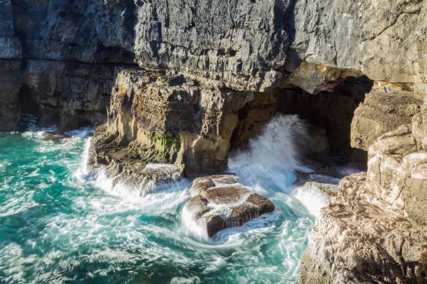 istock Slow motion waves at Boco do Inferno, Portugal 972310078