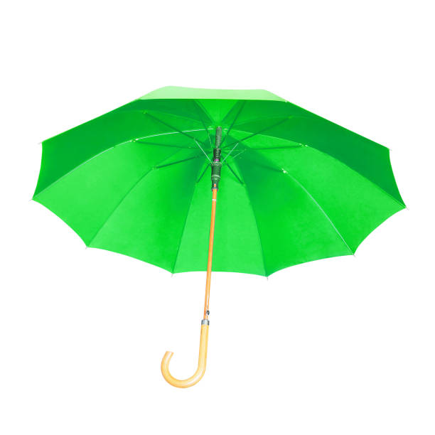 istock Modern green umbrella isolated on white. 972315940