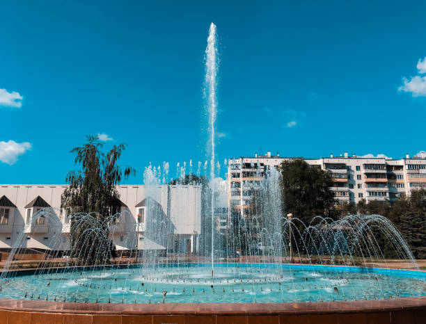 istock Cold fountain on a hot summer day 972328422