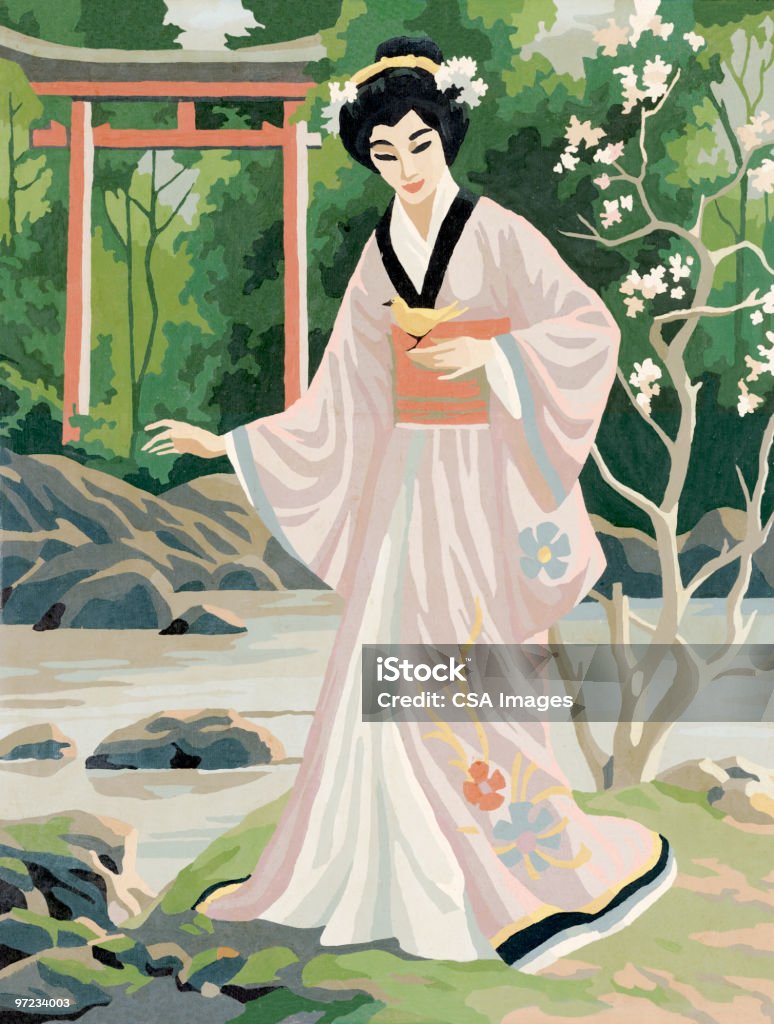 Geisha - Ilustración de stock de Pintar por números libre de derechos