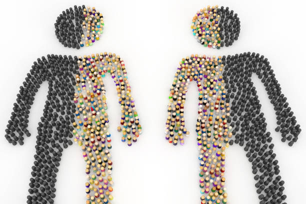 istock Cartoon Crowd Figure, Dark Half 972344384
