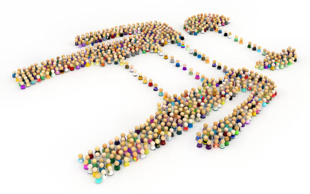istock Cartoon Crowd Figure, Split Reunite 972346460