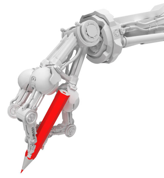 istock Robotic Arm Three Fingers White, Pencil 972346600