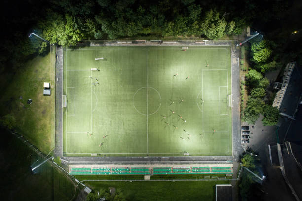 istock Football field from height 972346710