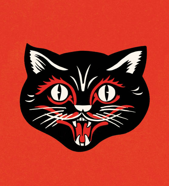 ilustraciones, imágenes clip art, dibujos animados e iconos de stock de negro cat - sisear