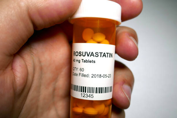 Rosuvastatin - High Cholesterol Treatment Rosuvastatin - used in combination with exercise, diet, and weight-loss to treat high cholesterol and related conditions, and to prevent cardiovascular disease. statin photos stock pictures, royalty-free photos & images