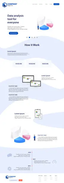 Vector illustration of Landing Page Website Theme Template Design