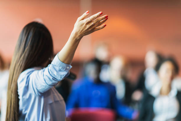 istock Female business presenter 972369302