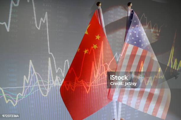 China Amd Usa Flag With Grey Background Studio Shot Stock Photo - Download Image Now