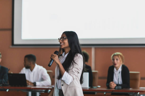 istock Female business presenter 972374442