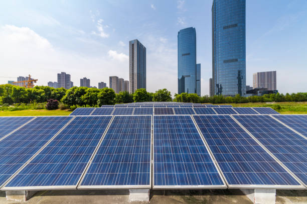 istock Solar and modern city skyline 972391154