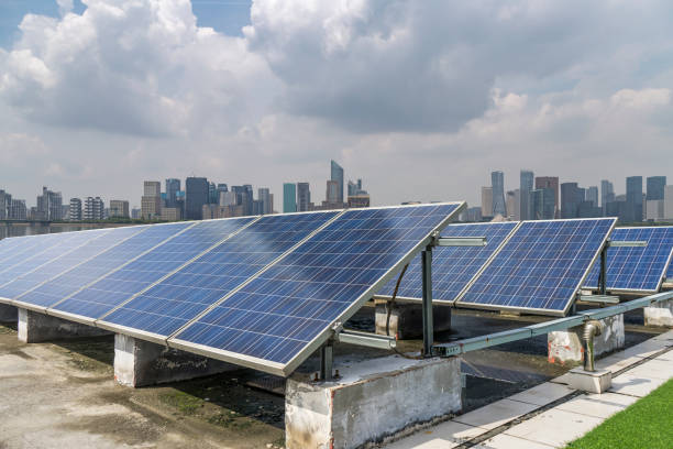 istock Solar and modern city skyline 972391424
