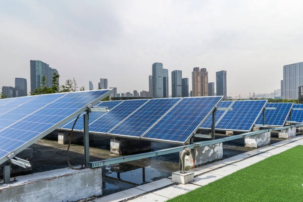 istock Solar and modern city skyline 972400734