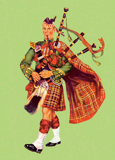 ilustrações, clipart, desenhos animados e ícones de de foles - scottish music