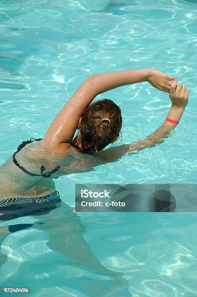 Girl In Pool Stock Photo - Download Image Now - Active Lifestyle, Activity, Adult