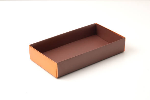 istock Gold and Brown open empty gift box isolated on white background 972417792