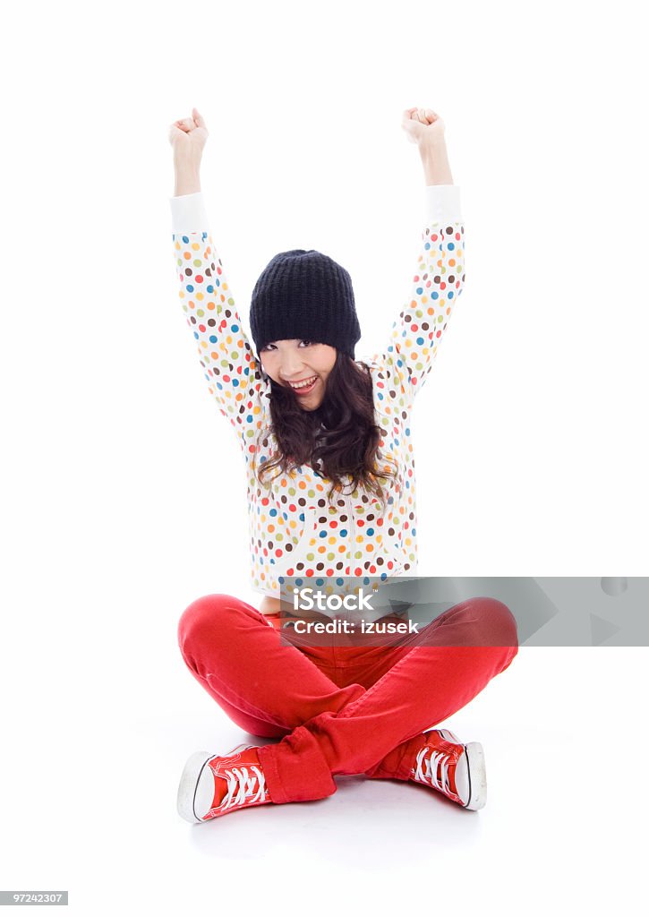 Sitting excited  Adult Stock Photo