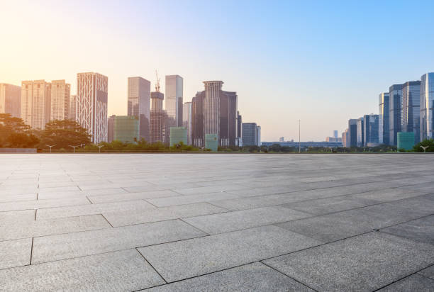istock Empty square floor and modern commercial building in Shenzhen 972426258