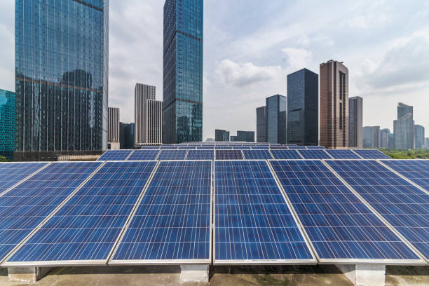 istock Solar and modern city skyline 972458910