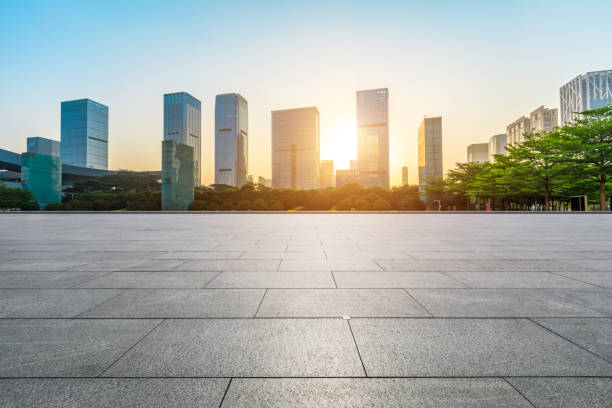 istock Empty square floor and modern commercial building in Shenzhen 972463124