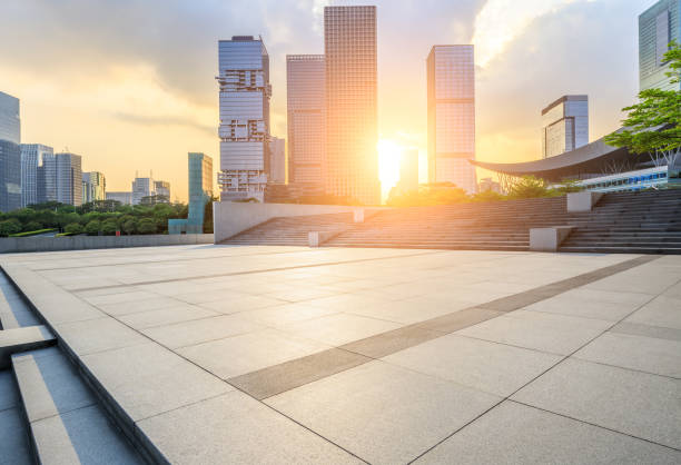 istock Empty square floor and modern commercial building in Shenzhen 972463210
