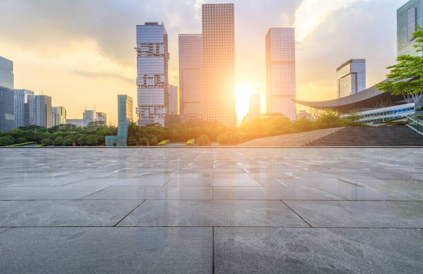 istock Empty square floor and modern commercial building in Shenzhen 972463332