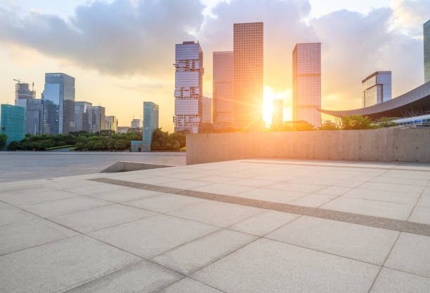 istock Empty square floor and modern commercial building in Shenzhen 972463390