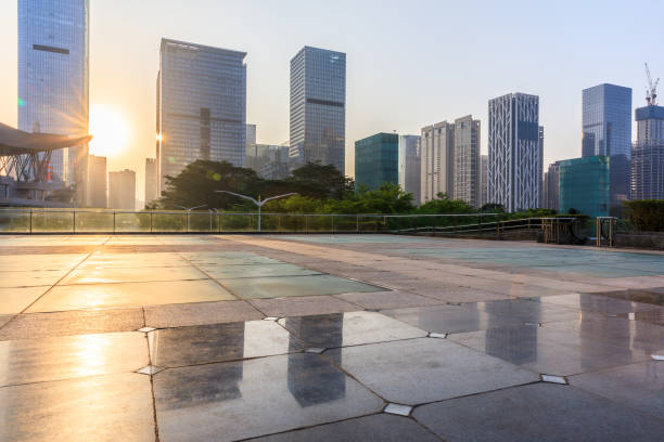 istock Empty square floor and modern commercial building in Shenzhen 972465510