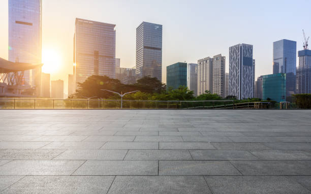 istock Empty square floor and modern commercial building in Shenzhen 972465512