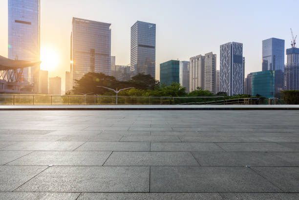 istock Empty square floor and modern commercial building in Shenzhen 972465628